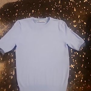 Zara sweater t shirt baby blue